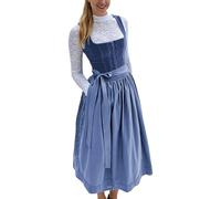 Women's Dirndl Dress with Apron, Bavarian Traditional Costume Set | three-piece set with bodice and apron, lace blouse, adjustable shoulder straps, tie waist apron, Oktoberfest wear