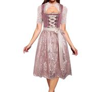 Women's Dirndl Modern Costume Dress Long Dirndl Dress Including Dirndl Apron 2-Piece Traditional Dress Dirndl Dresses Modern Bavarian Costume Outfit Elegant Costume Fashion for Oktoberfest