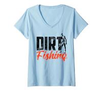 Womens Dirt Fishing Detector Hobby Detection Metal Detecting V-Neck T-Shirt
