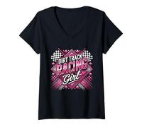 Women's Dirt Track Racing Girl Sprint Car Passion V-Neck T-Shirt