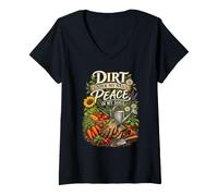 Women's Dirt Under My Nails Vegetable Garden Green Thumb Shirt V-Neck T-Shirt
