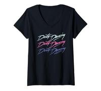 Womens Dirty Dancing Classic Trio Text Logo V-Neck T-Shirt