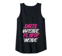 Womens Dirty Outside Flirty Inside Muddy Race Mud Run Tank Top