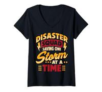 Womens Disaster Squad: Saving One Storm at a Time V-Neck T-Shirt