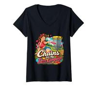 Women's Disc Golf Chains are My Love Language Funny Disc Golf Women V-Neck T-Shirt