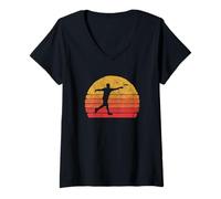 Womens Disc Golf Distressed Retro 80s Style Vintage V-Neck T-Shirt
