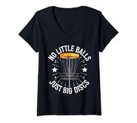 Women's Disc Golf No Little Balls Just Big Discs V-Neck T-Shirt