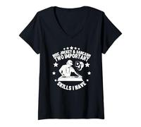 Womens Disc Jockey and Sarcasm DJ Funny Disc Jockey V-Neck T-Shirt