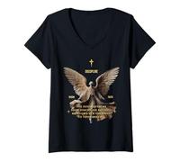 Womens Discipline Inspiration for Christian Motivation Message V-Neck T-Shirt