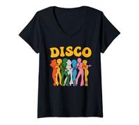 Womens Disco 70s Dancing Retro Vintage Groovy V-Neck T-Shirt