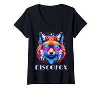 Womens Discofox Fox Dancer for Dancing V-Neck T-Shirt