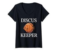 Women's Discus Fish Discus Keeper Discus Aquarium Freshwater Discus V-Neck T-Shirt