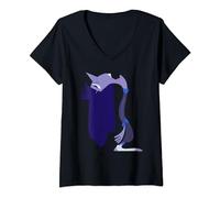Womens Disney and Pixar’s Inside Out 2 Ennui Big Profile Costume V-Neck T-Shirt