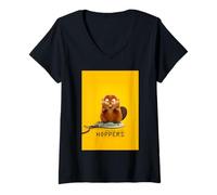 Women's Disney and Pixar's Hoppers Robot Beaver Mabel Poster Art V-Neck T-Shirt