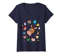 Womens Disney and Pixar's Toy Story Bullseye Big Face Collage V-Neck T-Shirt