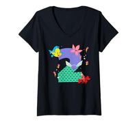 Womens Disney Ariel Numbers "2" Second 2nd Birthday Party Gift V-Neck T-Shirt