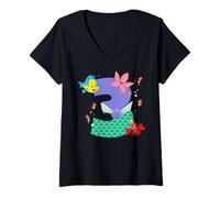 Womens Disney Ariel Numbers "3" Third 3rd Birthday Party Gift V-Neck T-Shirt