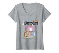 Womens Disney Aristocats Group Shot Vintage Poster V-Neck T-Shirt