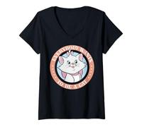 Womens Disney Aristocats Marie Everybody Wants To Be A Cat Logo V-Neck T-Shirt