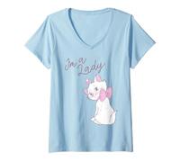 Womens Disney Aristocats Marie I'm A Lady Portrait V-Neck T-Shirt