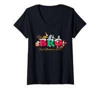 Womens Disney Big Bro First Christmas 2025 Big Brother Family Trip V-Neck T-Shirt