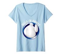 Womens Disney Big Hero 6 Baymax Hello V-Neck T-Shirt