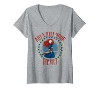Women's Disney Brave Merida Aim With Your Heart V-Neck T-Shirt, Heather Grey, Medium