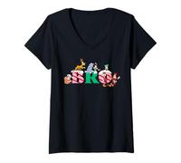 Womens Disney Bro Candy Cane Holiday Christmas Family Trip Gift V-Neck T-Shirt