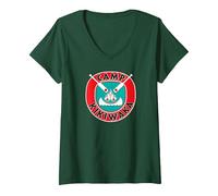 Women's Disney Channel Bunk'd Camp Kikiwaka V-Neck T-Shirt, Dark Green, X-Large