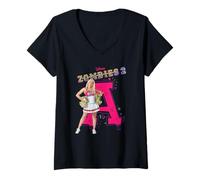 Womens Disney Channel Zombies 2 Addison Cheer A V-Neck T-Shirt