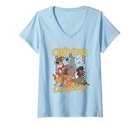 Womens Disney Classic Oliver And Company V-Neck T-Shirt