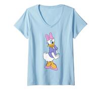 Womens Disney Daisy Duck Traditional Pose V-Neck T-Shirt