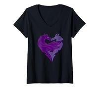 Womens Disney Descendants 2 Mal Dragon V-Neck T-Shirt
