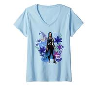 Women's Disney Descendants: Wicked Wonderland Chloe Charming Floral V-Neck T-Shirt