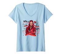 Women's Disney Descendants: Wicked Wonderland Red Rebel Royalty Icon V-Neck T-Shirt
