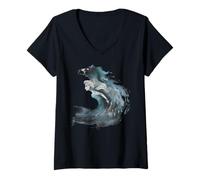 Womens Disney Frozen 2 Elsa Watercolor Spirit V-Neck T-Shirt