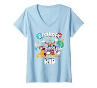 Womens Disney Jr. Mickey & Friends "Birthday Kid" Birthday Party V-Neck T-Shirt