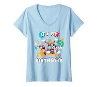 Womens Disney Jr. Mickey & Friends "It's My Birthday" Party V-Neck T-Shirt