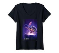 Womens Disney Lilo & Stitch Live-Action Movie Aladdin Lamp V-Neck T-Shirt