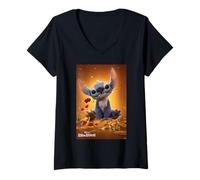 Womens Disney Lilo & Stitch Live-Action Movie Beauty and the Beast V-Neck T-Shirt