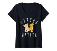 Womens Disney Lion King Simba Nala Hakuna Matata V-Neck T-Shirt