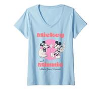 Women's Disney Mickey And Friends Mickey & Minnie Aloha From Hawaii V-Neck T-Shirt