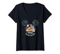 Womens Disney Mickey & Friends Fireworks Vacation Family Trip 2025 V-Neck T-Shirt