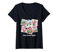 Womens Disney Mickey & Friends "Making Memories Together" Christmas V-Neck T-Shirt