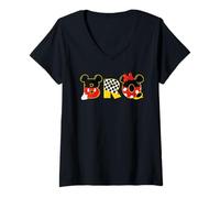 Womens Disney Mickey & Minnie "Bro" Brother Family Trip Vacation V-Neck T-Shirt