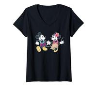Women's Disney Mickey & Minnie Hawaii Tropical Couples Trip Vacation V-Neck T-Shirt