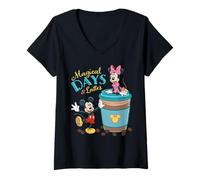 Women's Disney Mickey & Minnie Magical Days & Lattes Coffee Lovers V-Neck T-Shirt