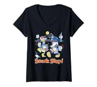 Women's Disney Mickey Mouse & Donald Duck Road Trip Snack Stop! V-Neck T-Shirt