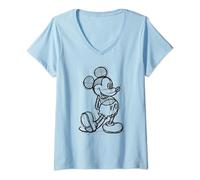 Womens Disney Mickey Mouse Mickey Sketch V-Neck T-Shirt