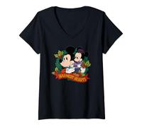 Women's Disney Mickey's Christmas Carol Warmest Hearts Tiny Tim V-Neck T-Shirt